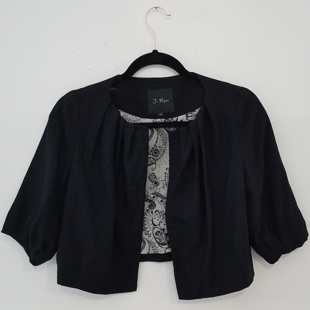 Black Dress Cover Up - Cropped Blazer